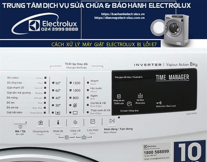 Máy giặt Electrolux báo lỗi E7