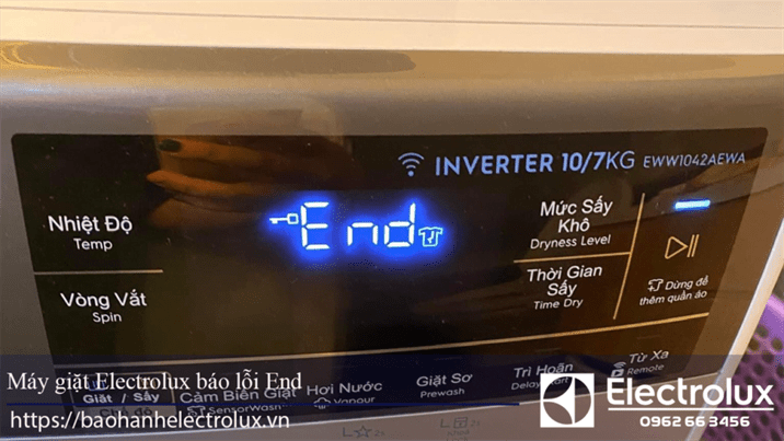 Máy giặt Electrolux báo lỗi End