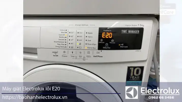 Máy giặt Electrolux lỗi e20