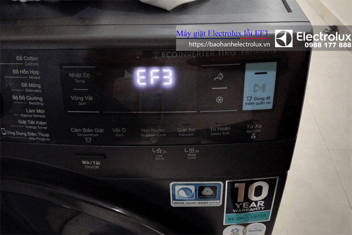 Lỗi EF3 máy giặt Electrolux