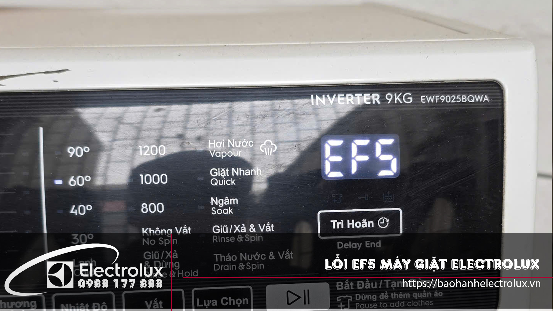 Lỗi EF5 máy giặt Electrolux