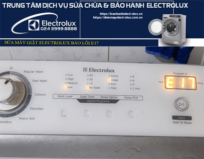 Máy giặt Electrolux báo lỗi E17