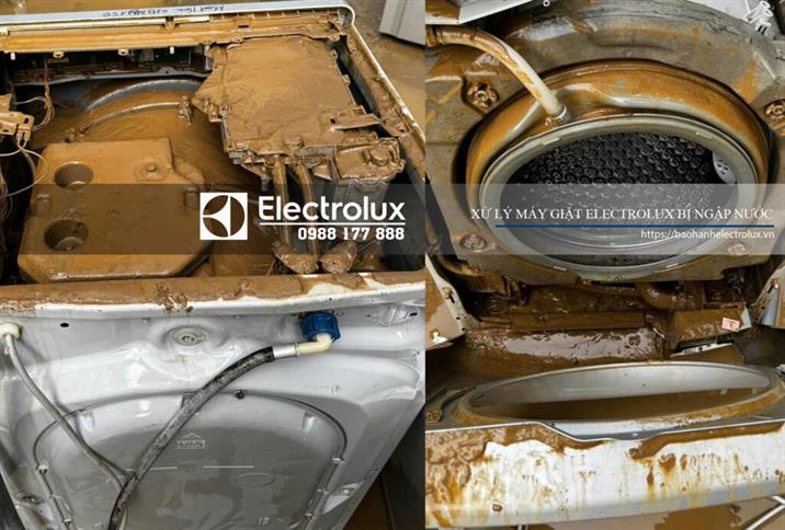 Xử lý máy giặt Electrolux bị ngập nước