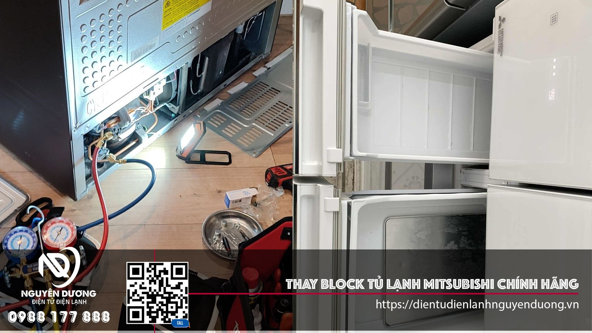 Thay Block Tủ Lạnh Mitsubishi